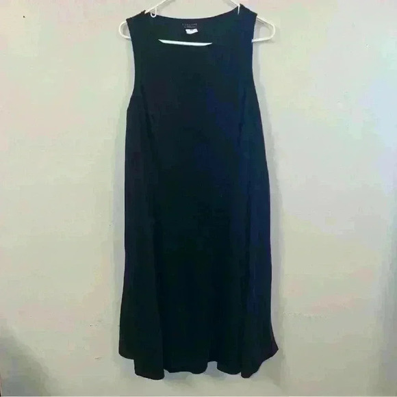 Robbie Bee Fit and Flare Sleeveless Dress Size 1X Solid Black - Picture 1 of 3